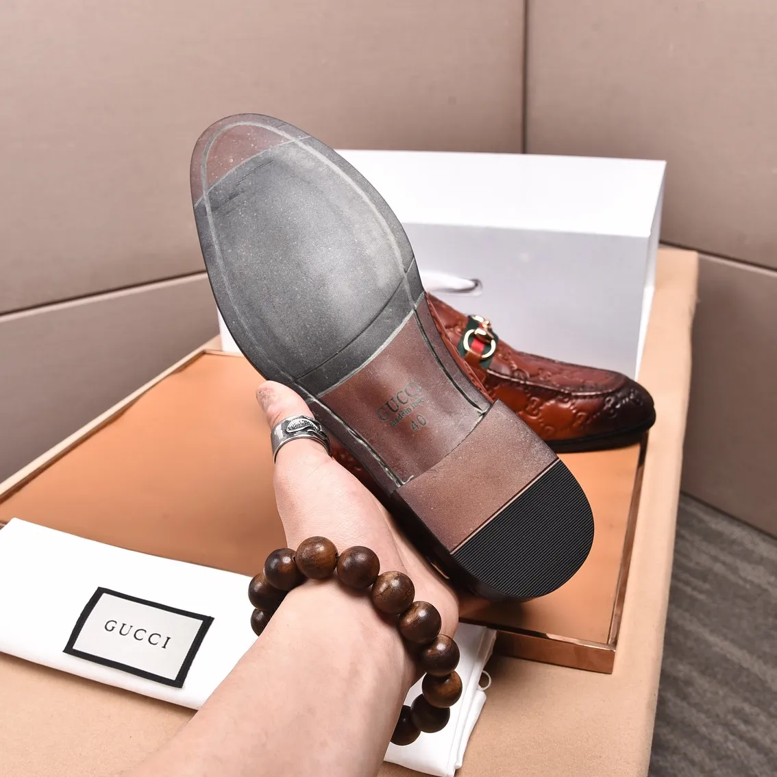 Men's shoes💰540📛📛Original (water-dyed cowhide) Gucci GUCCI official website formal shoes🌀 Italian🇮🇹imported cowhide➕top imported water-dyed cowhide lining💋Finely handmade original bottom, the real thing looks better when photographed in person Standard size 38-44